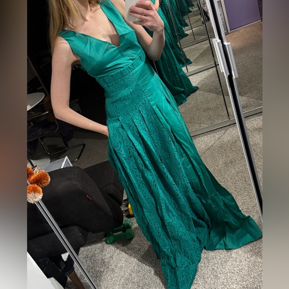 No. 21 | Dresses | No 2 Green Cotton Long Dress Lace Size 4 S | Poshmark